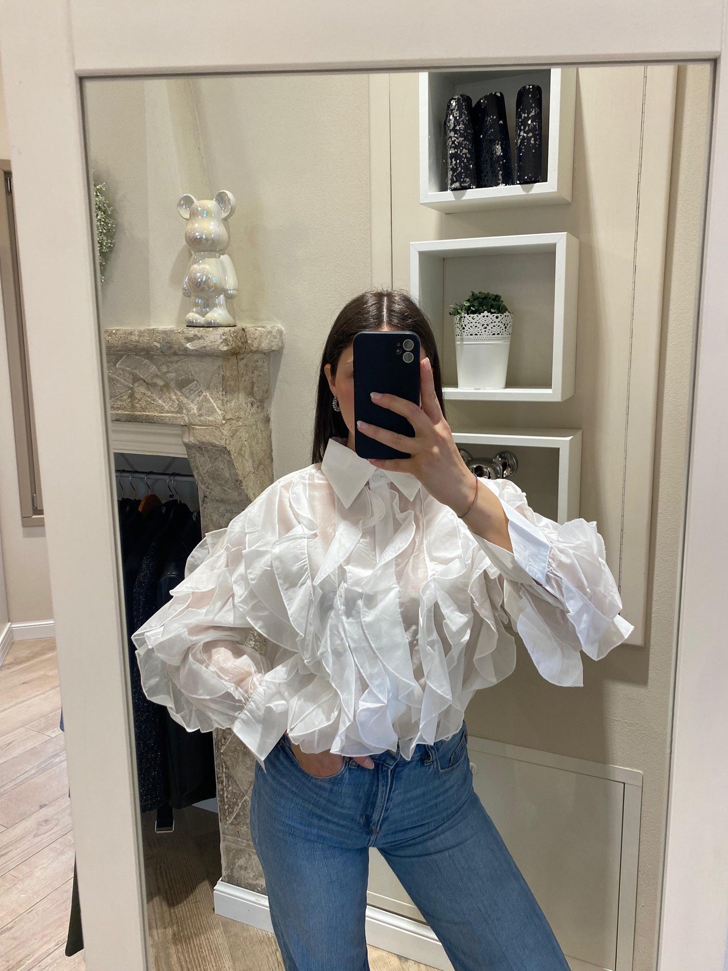 Camicia con voilant