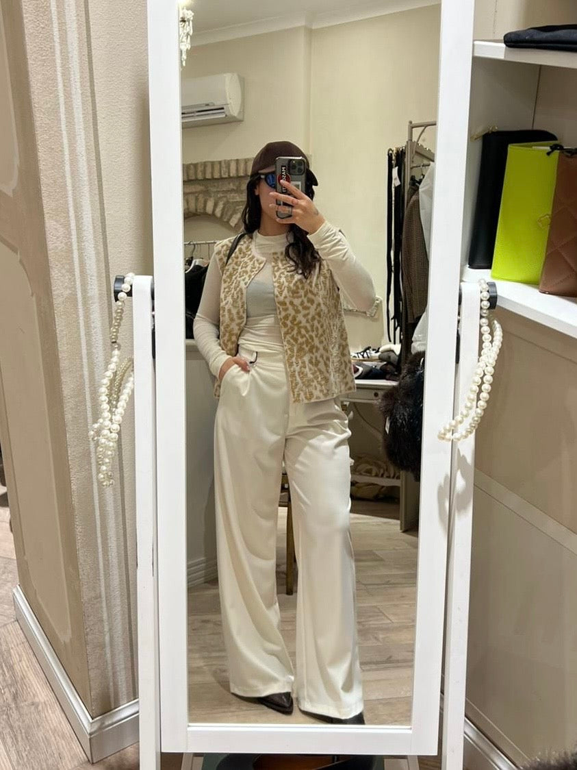 Pantalone palazzo con tasca