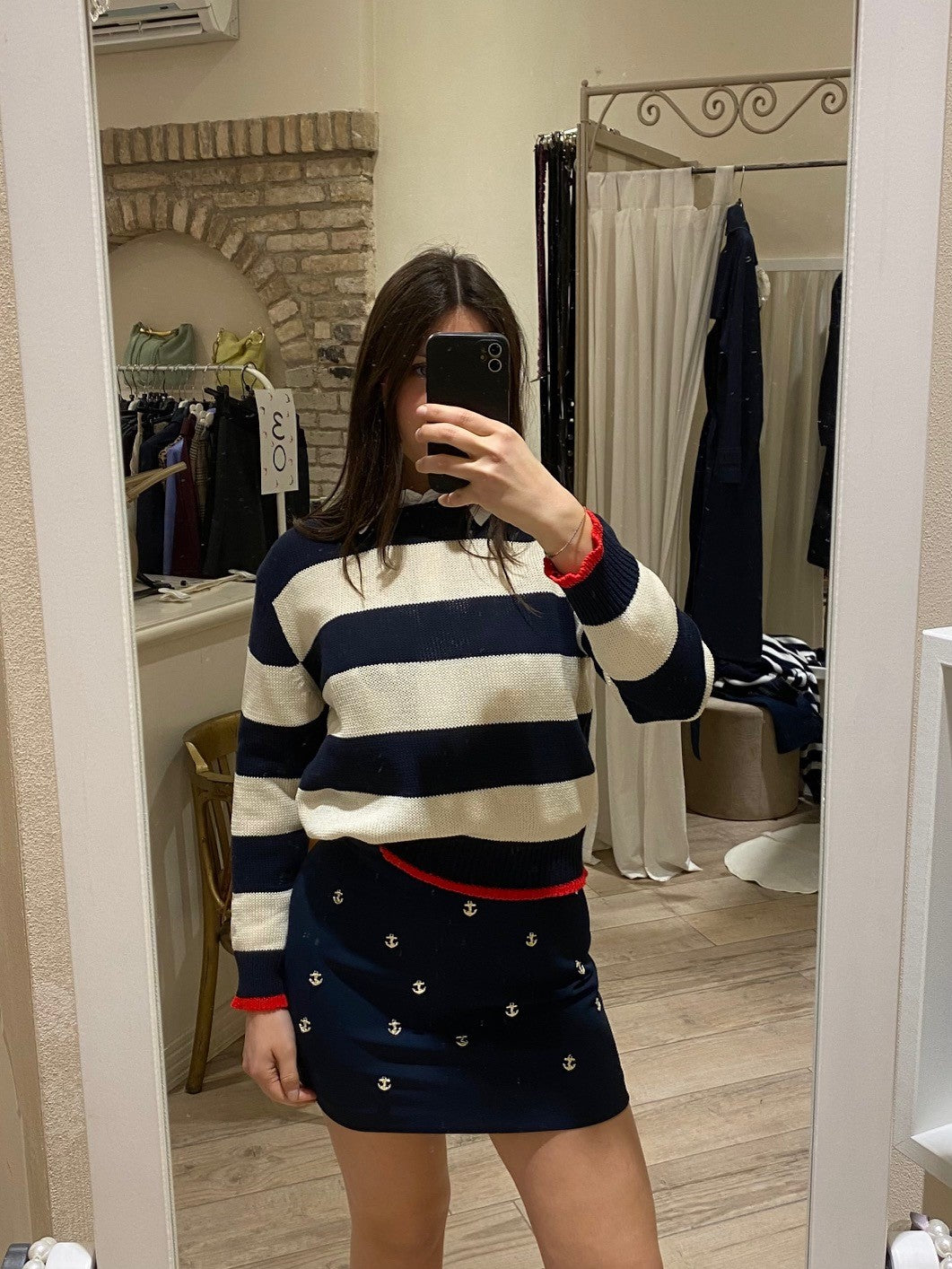 Gonna blu con ancore