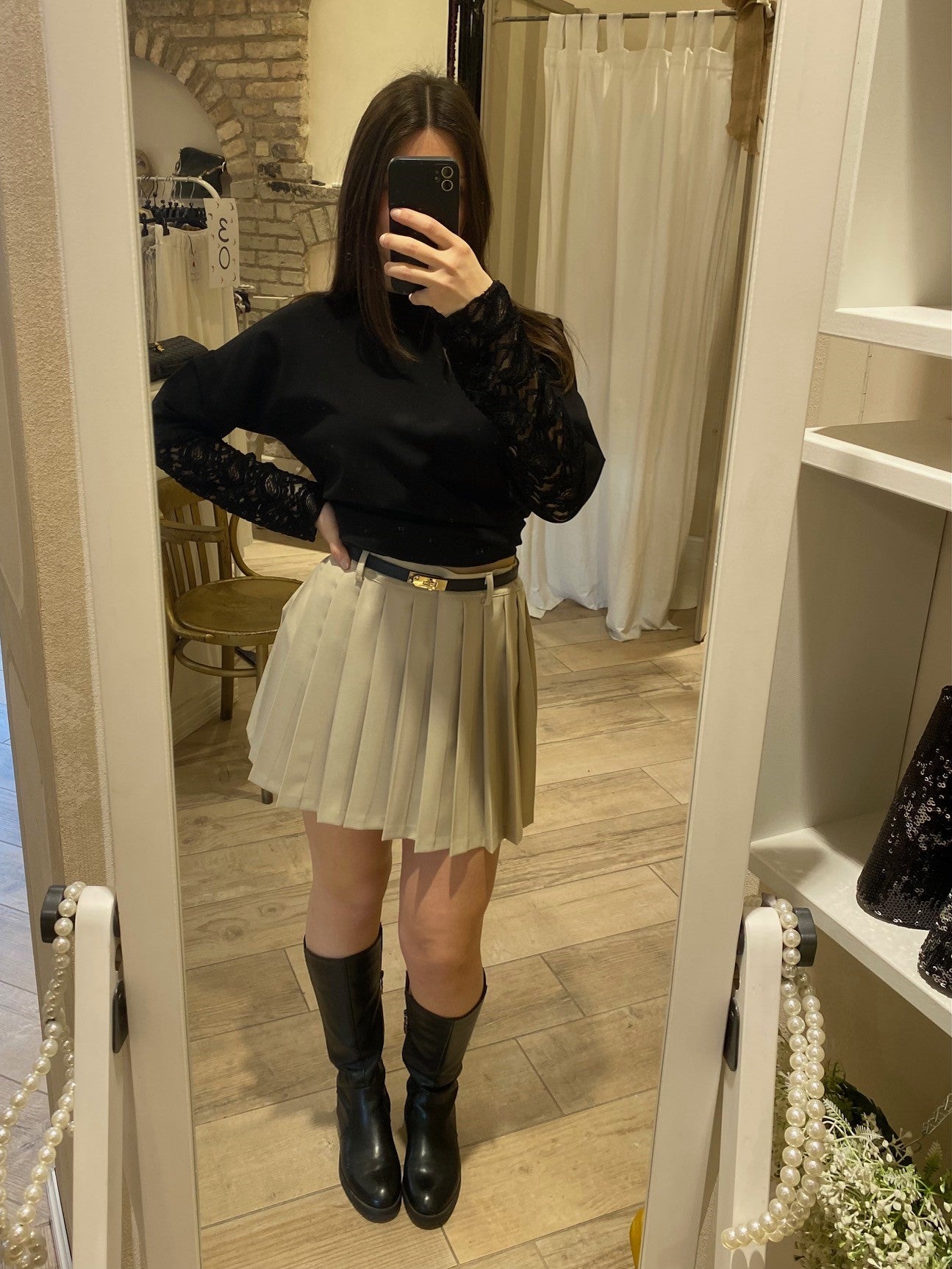 Gonna plissettata corta