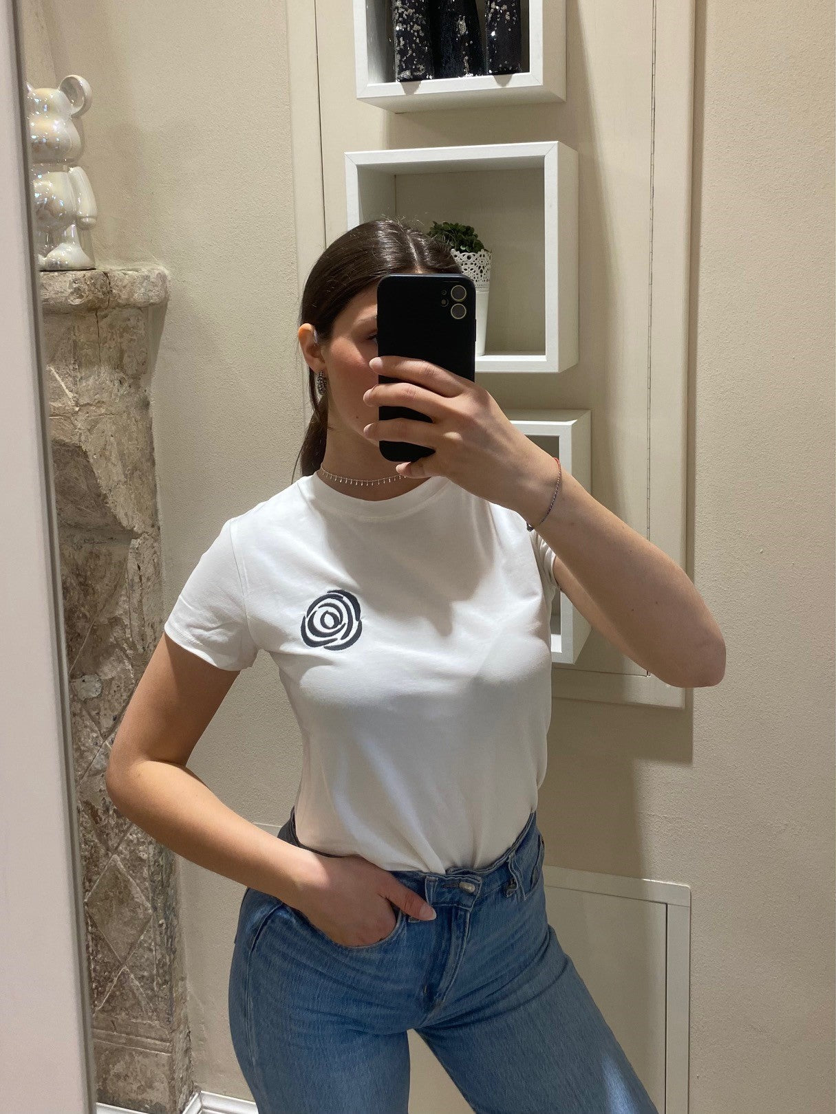 T shirt rosa nera