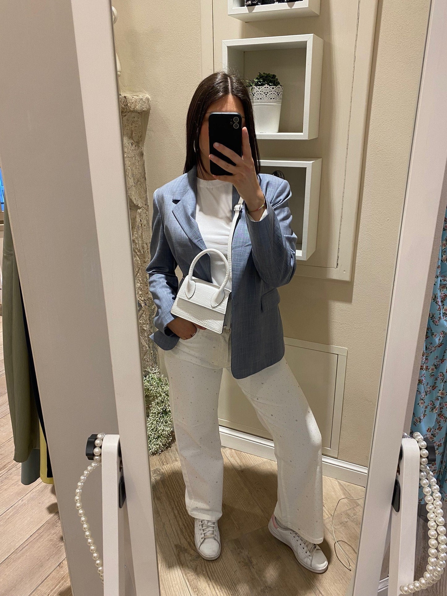 Blazer celeste/grigio