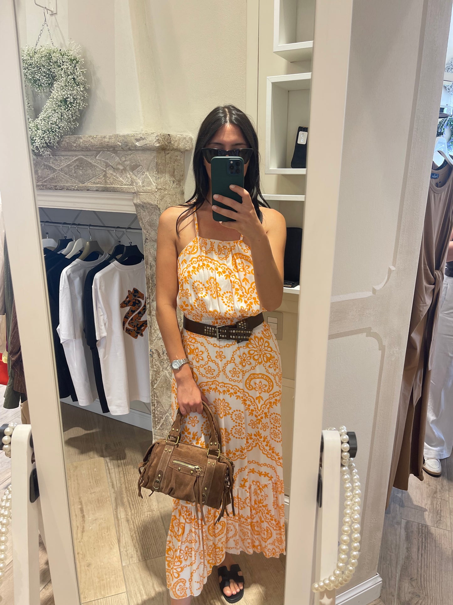 Vestito lungo con spallino
