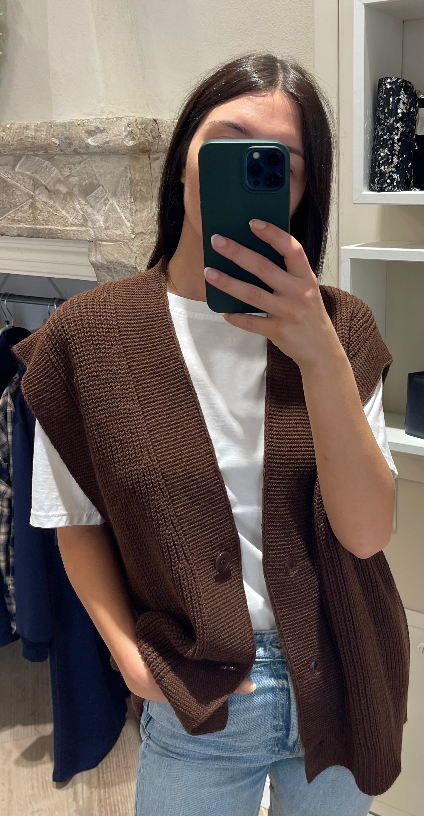 Cardigan smanicato