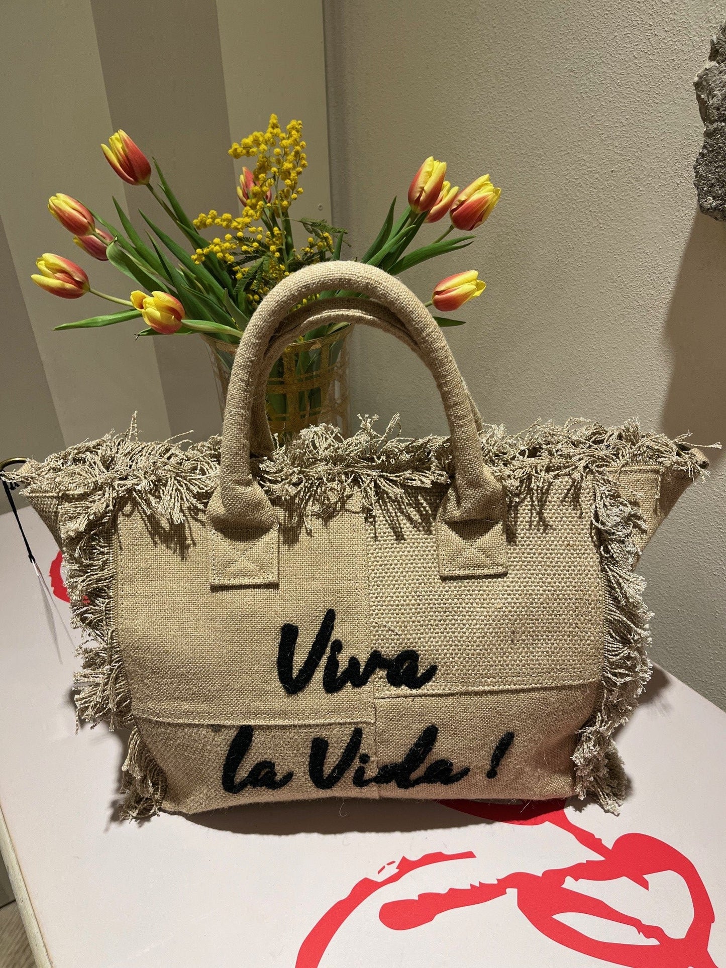 Borsa in raffia e yuta