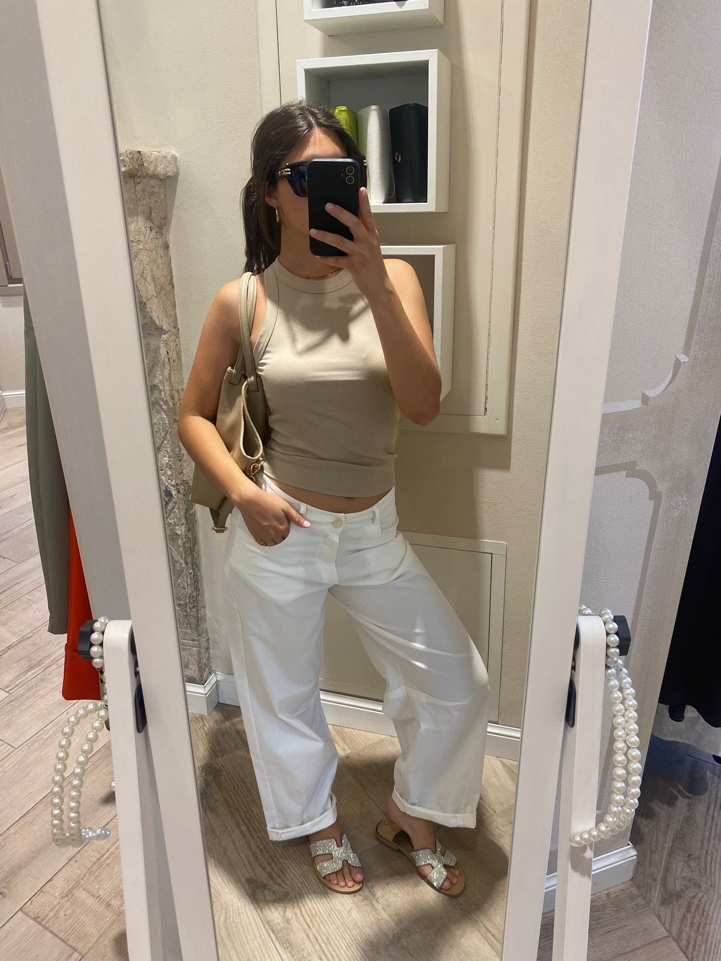 Pantaloni Vicolo bianco