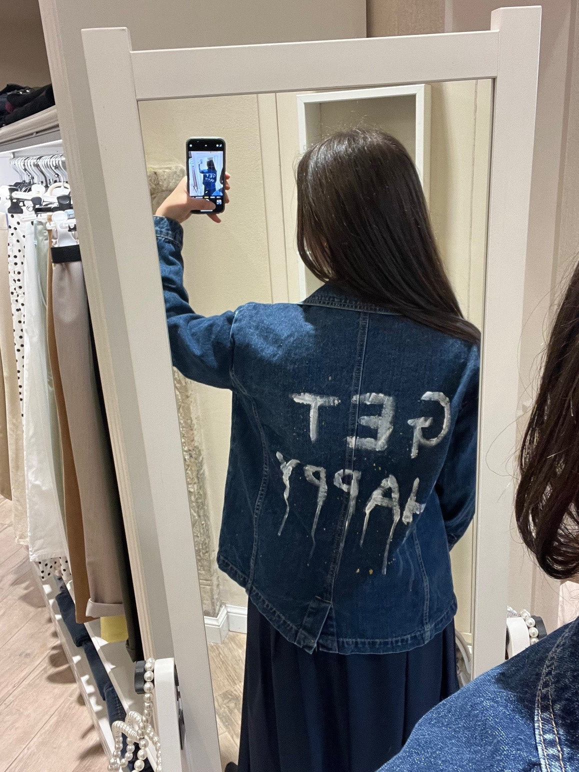 Giacca in denim applicazioni