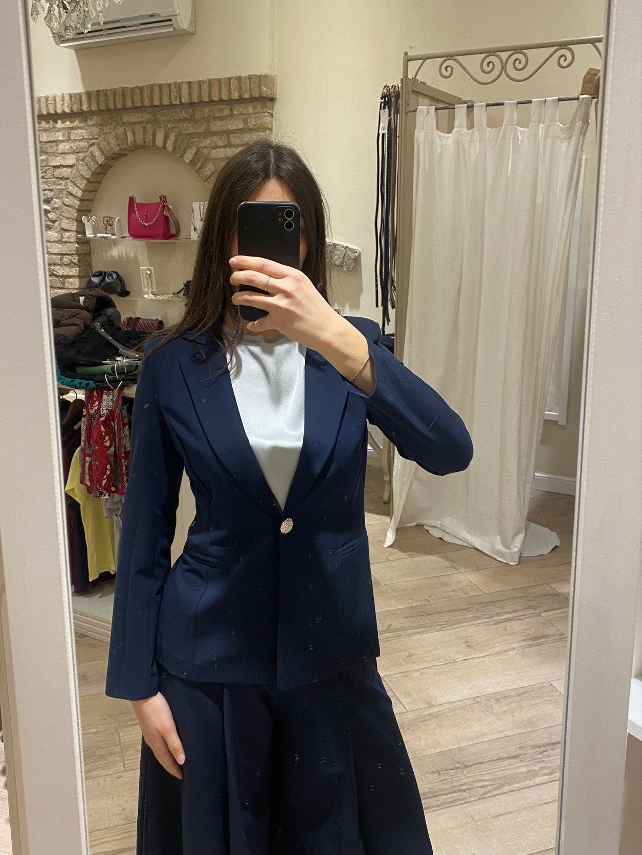 Pantalone palazzo blu navy