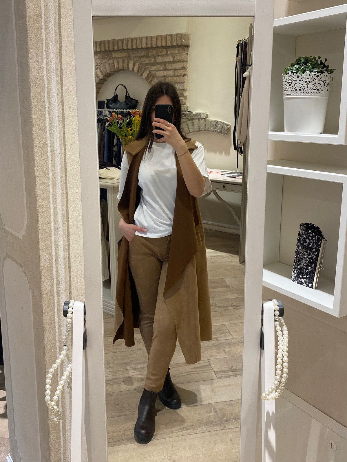 Pantalone scamosciato