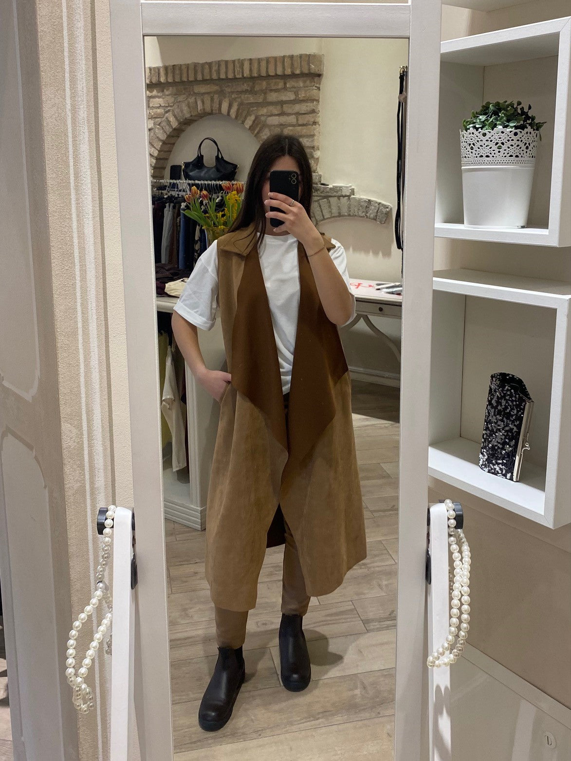 Pantalone scamosciato