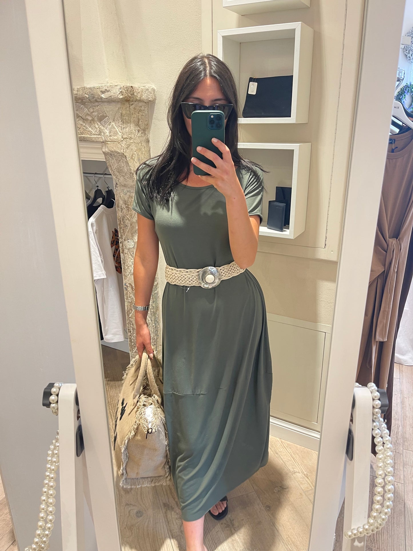 Vestito lungo in viscosa