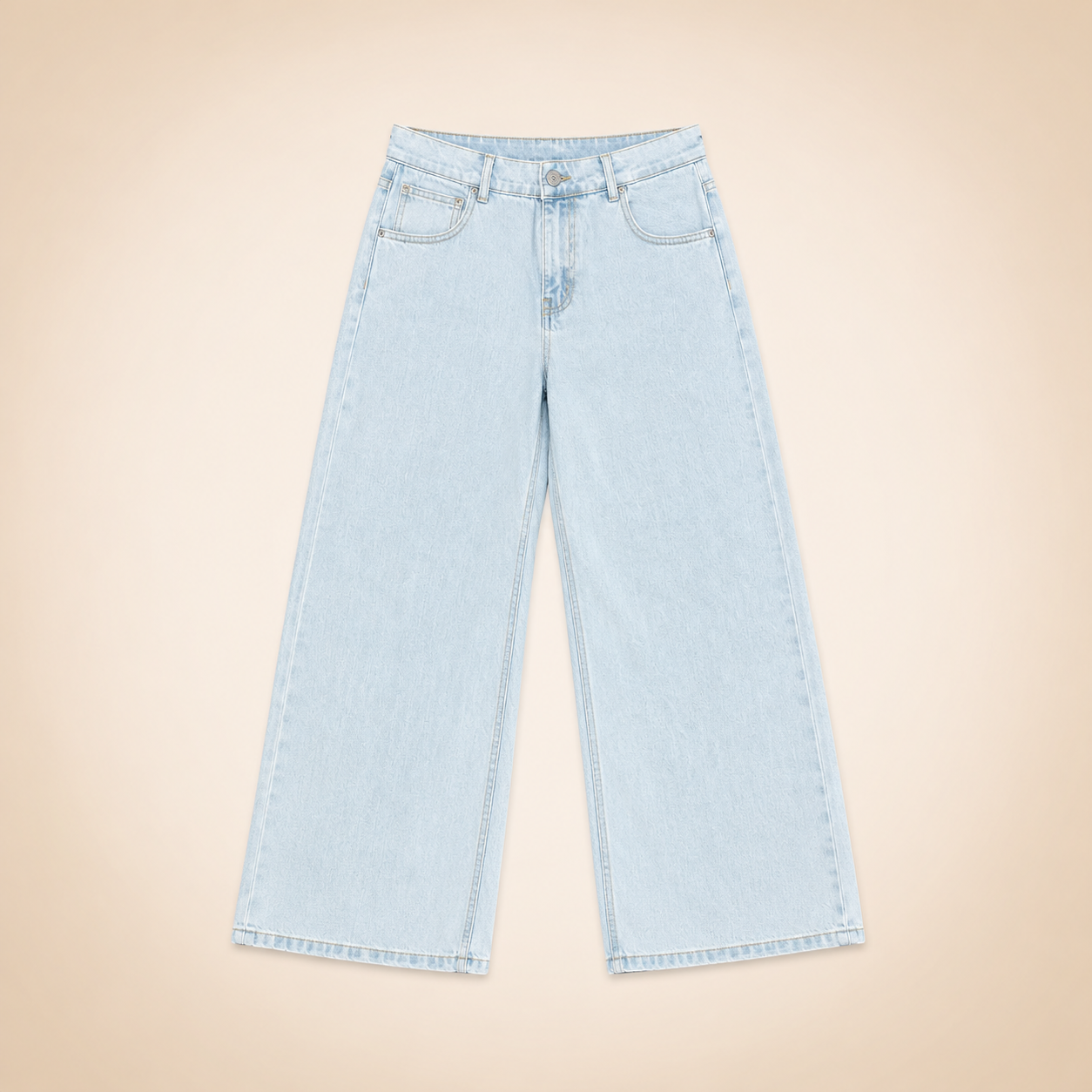 Jeans Wide Leg Denim Chiaro
