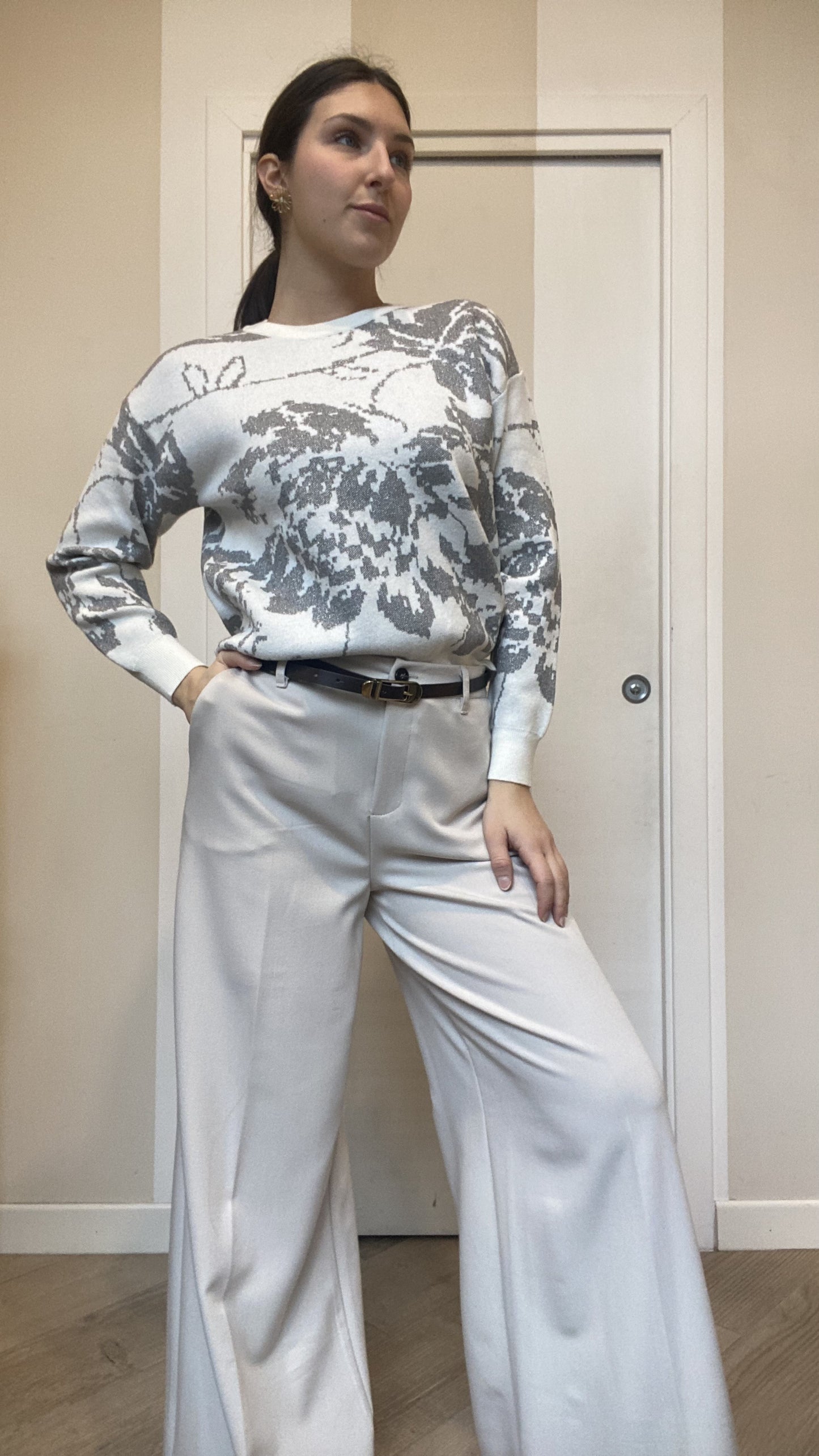 Maglione con disegno lurex