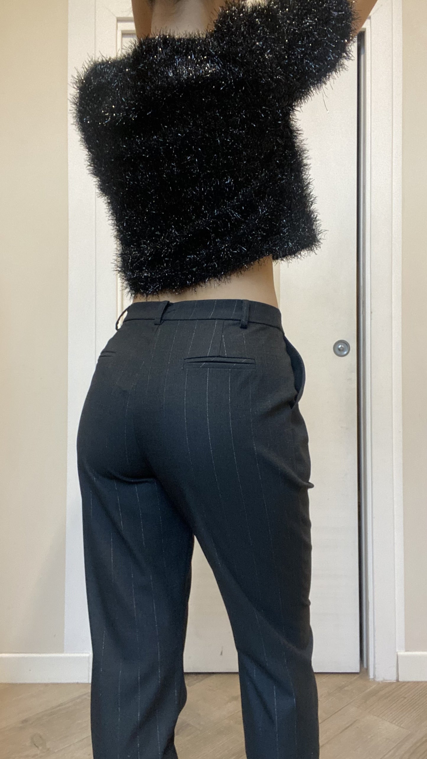 Pantaloni sigaretta gessati Grigi / Argento