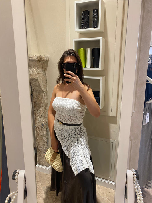 top a fascia in pizzo bianco