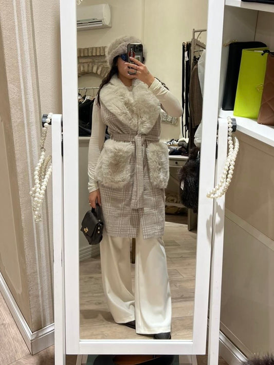 Gilet in ecopelliccia reversibile