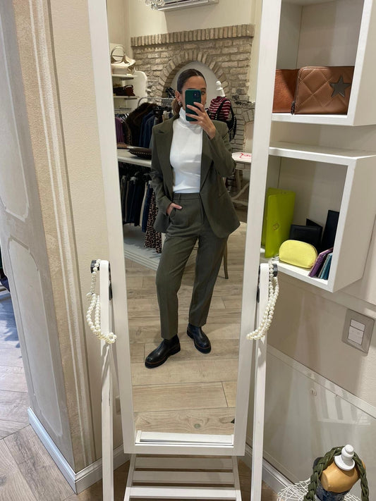 Pantalone sigaretta verde militare