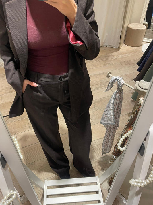 Pantalone in tartan marrone Vicolo