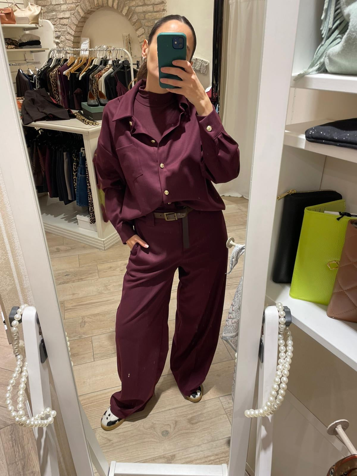 Camicia tensione in bottoni oro