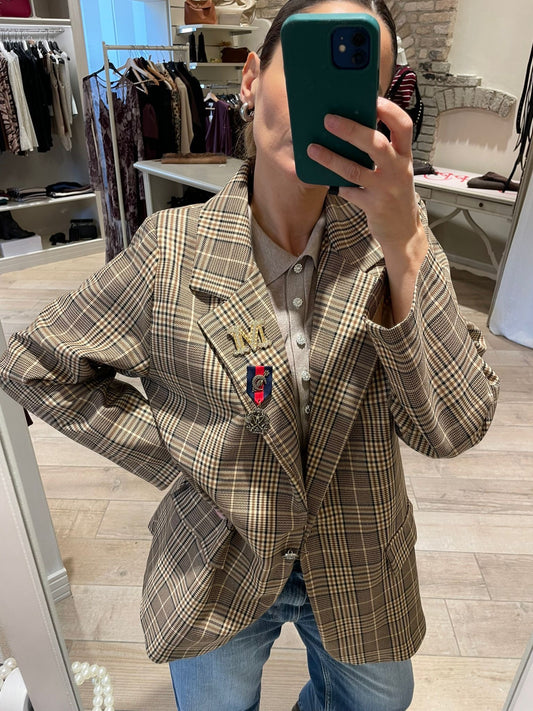 Blazer scozzese beige collision