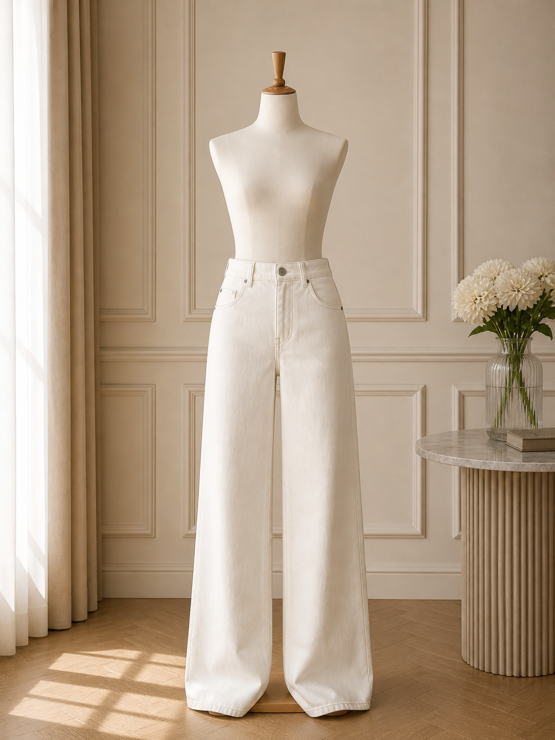 Jeans Wide Leg Avorio – Vicolo