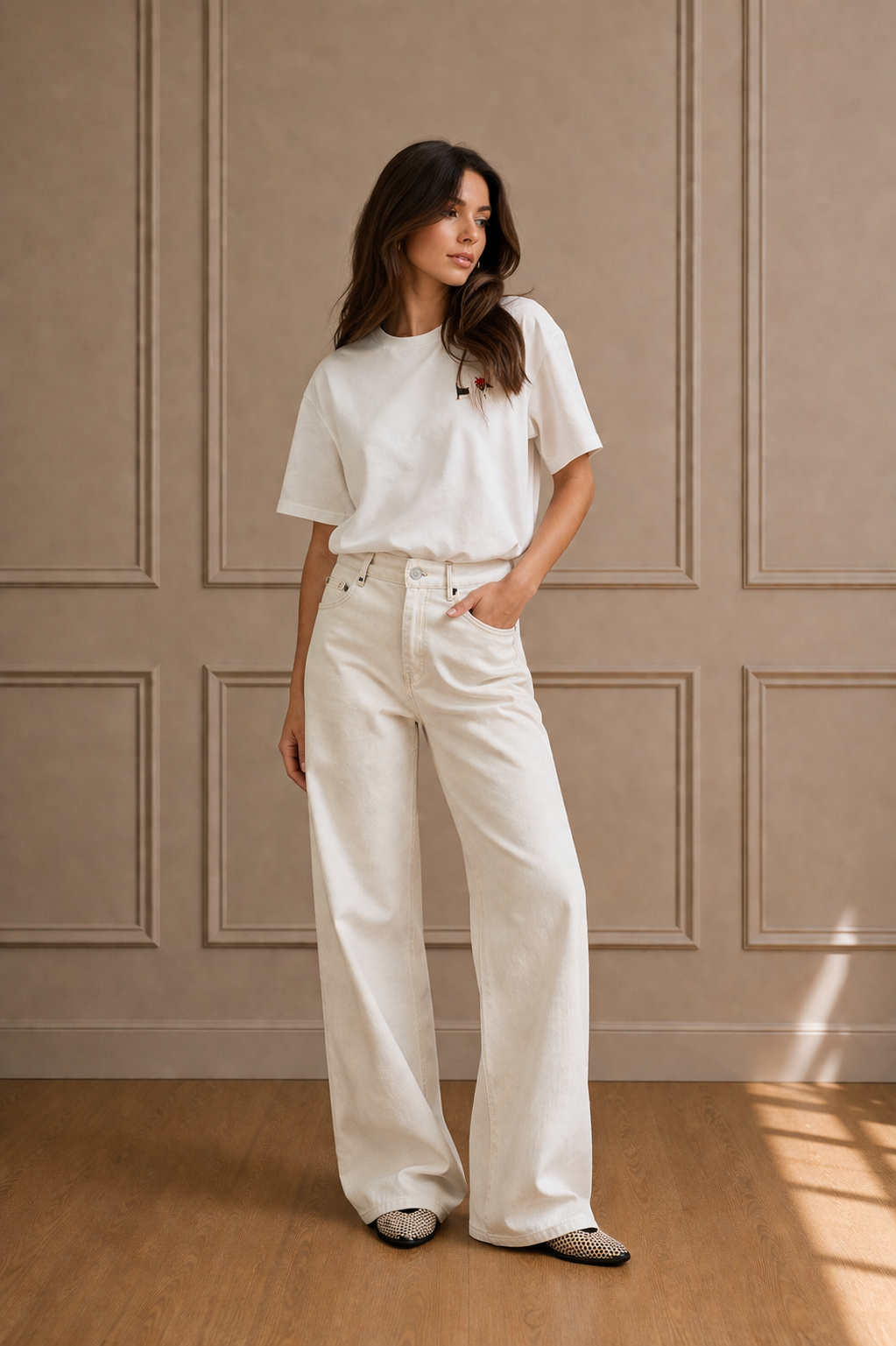Jeans Wide Leg Avorio – Vicolo