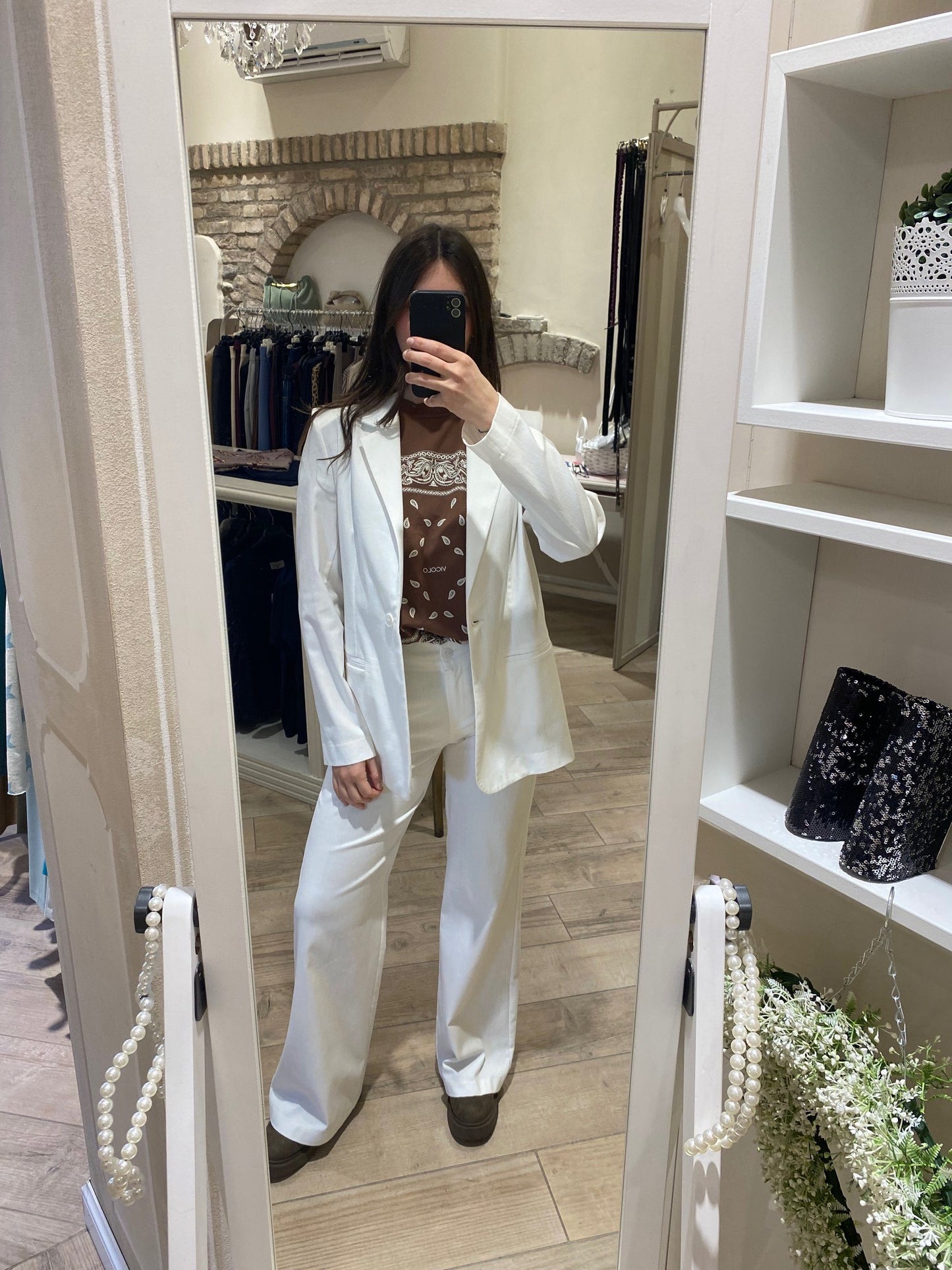 Blazer bianco in cotone