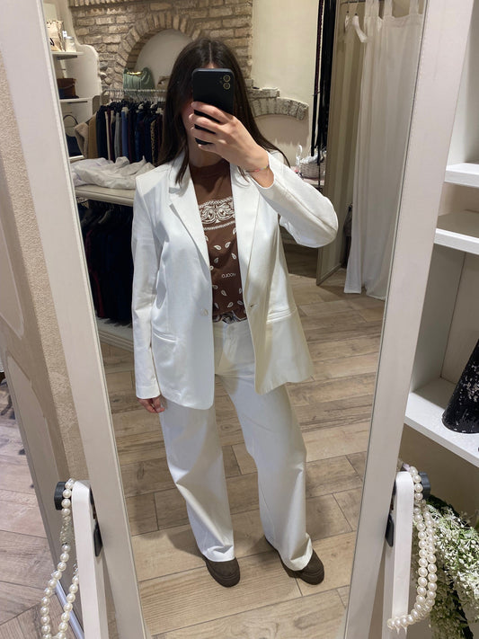 Blazer bianco in cotone