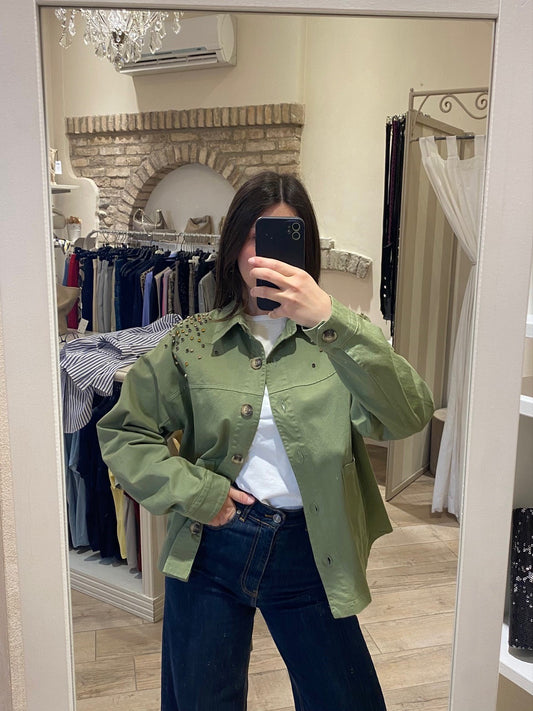 Giacca in denim con applicazioni