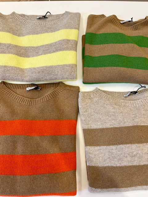 maglione a righe misto cashmere