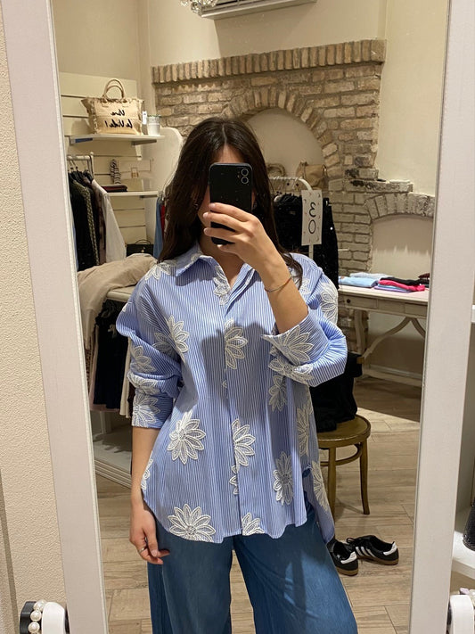 Camicia celeste rose