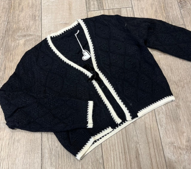 cardigan corto con fiocco