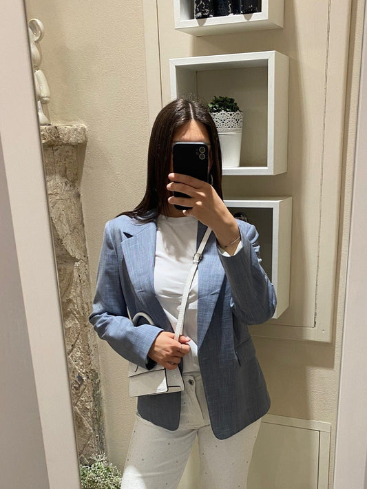 Blazer celeste/grigio