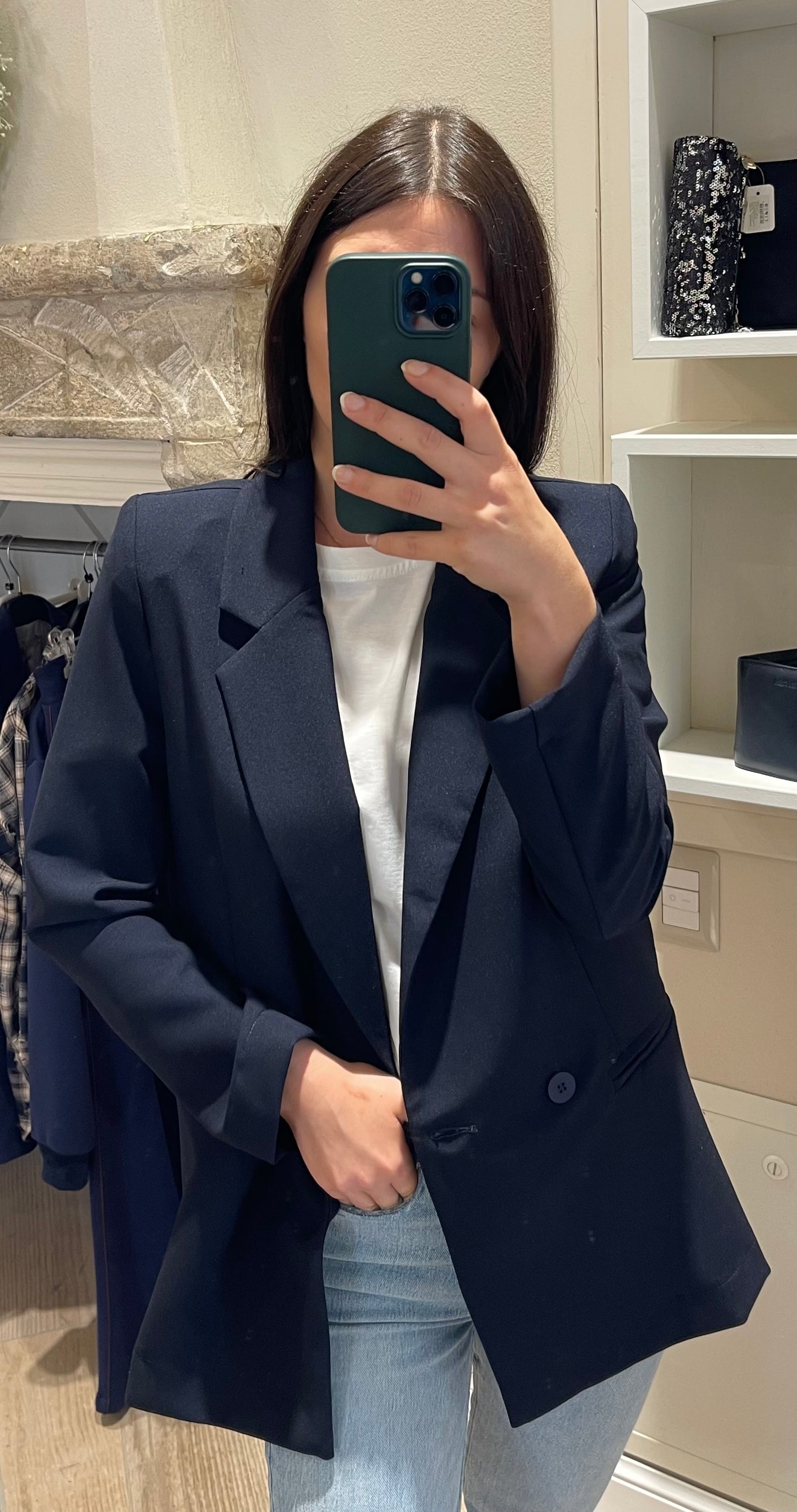 Giacca blu doppiopetto