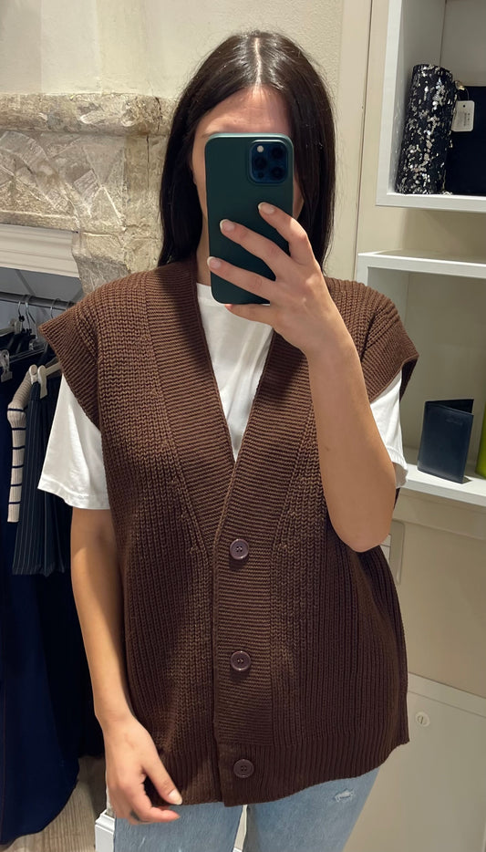 Cardigan smanicato