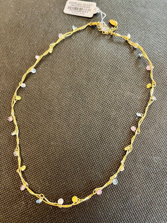 Collana doppia perline colorate