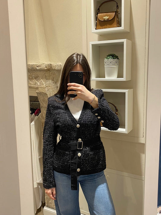 Giacca tweed nera