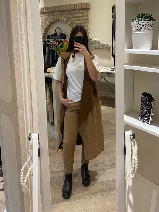 Pantalone scamosciato
