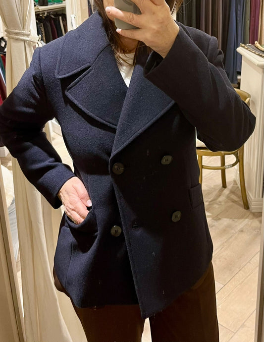 Cappottino misto lana  blu