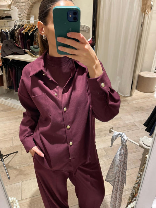 Camicia tensione in bottoni oro