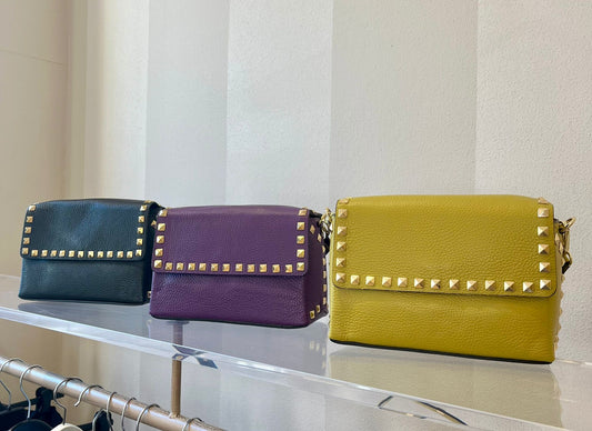 Borsa rettangolare con borchie