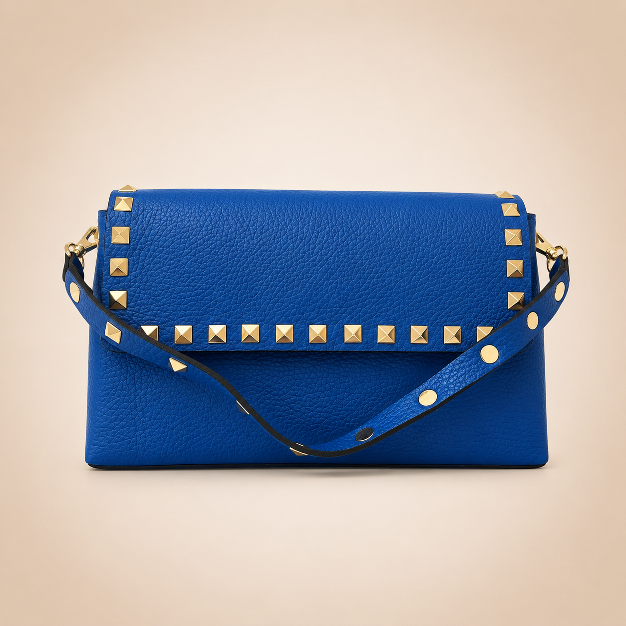 Borsa a Spalla in Vera Pelle con Borchie