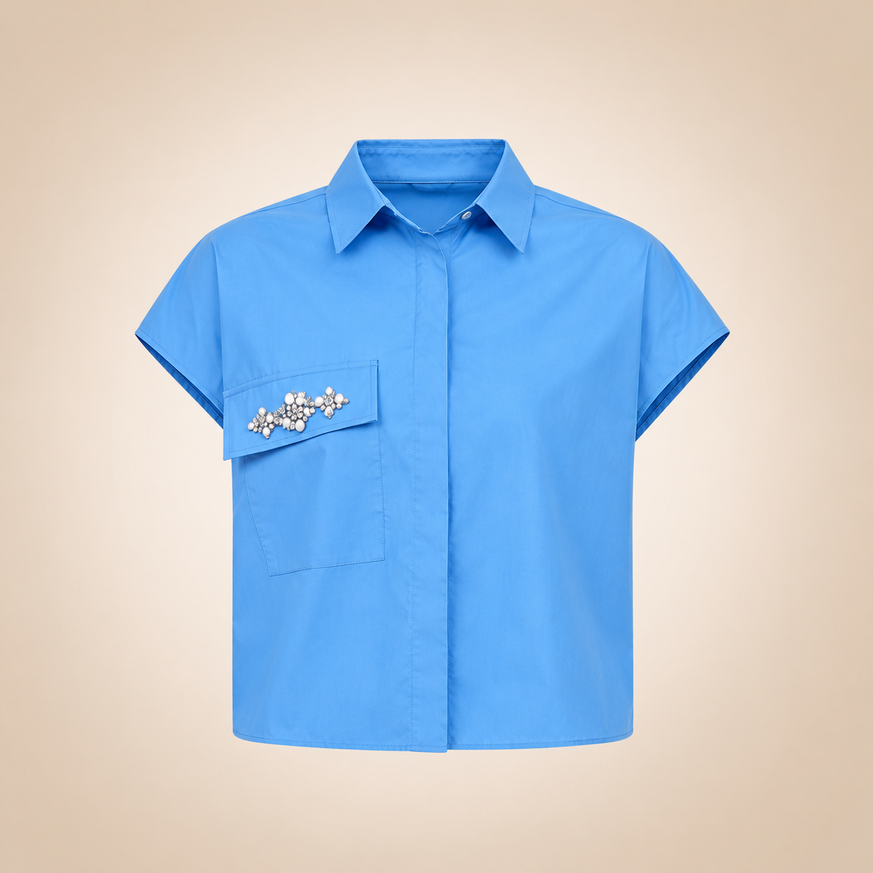 Camicia in Cotone con Tasca Gioiello