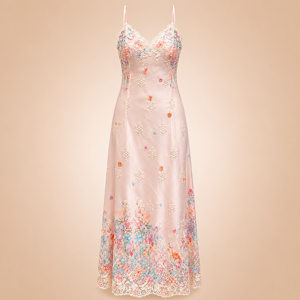 Abito Lungo Satin Lace
