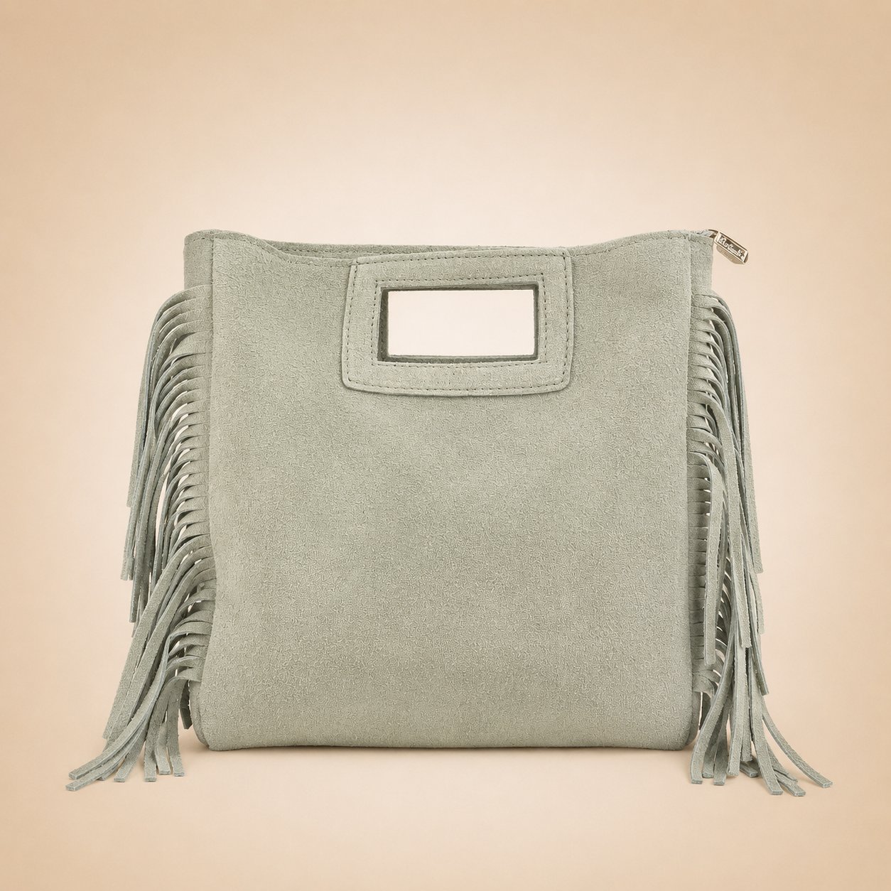 Borsa scamosciata con frange