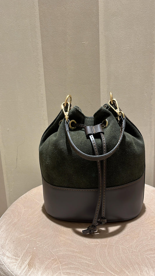 Borsa a secchiello verde bosco