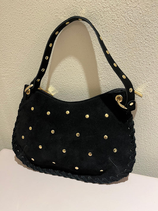 Borsa in camoscio con borchie tonde