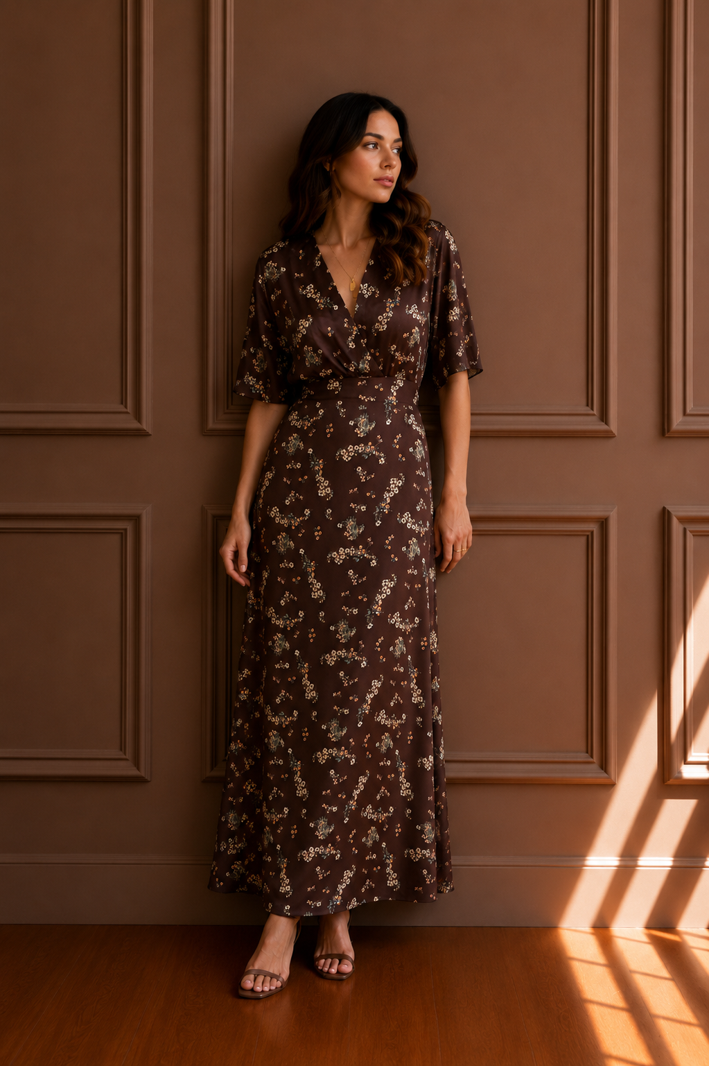 Abito Maxi Fleur Chocolat