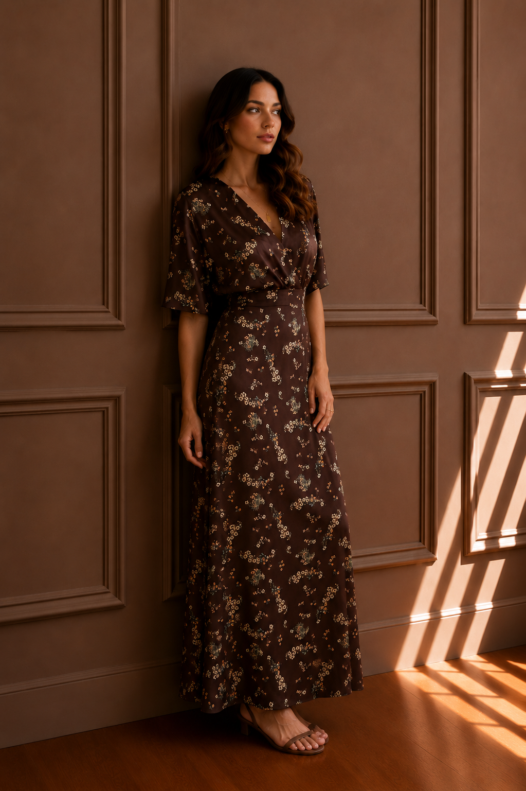 Abito Maxi Fleur Chocolat